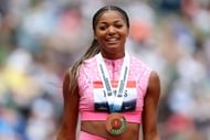 Gabby Thomas at the 2025 USATF Outdoor Championships - Source: Getty